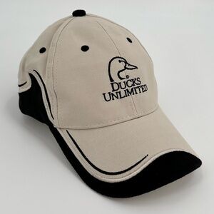 Ducks Unlimited NWT Authentic DPC Cotton Tan/Black Rare Embroidered Cap OSFM